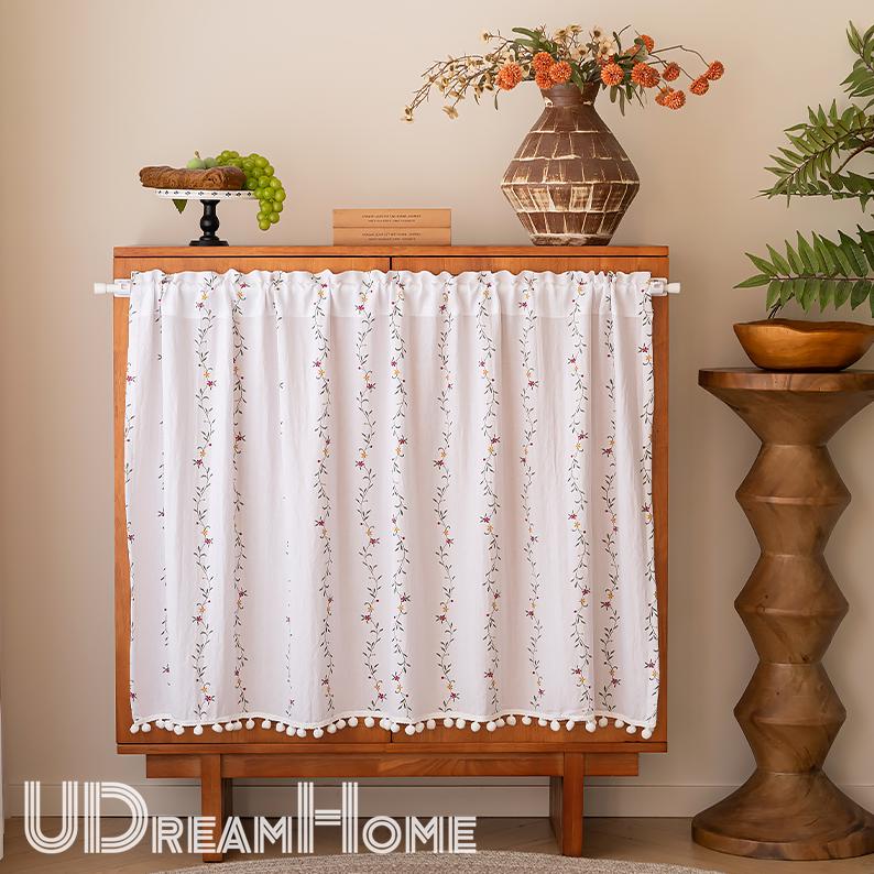 Vintage Rustic Country Floral Short Curtains - UDreamHome
