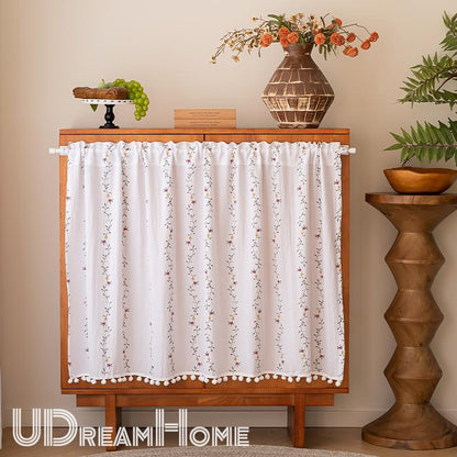 Vintage Rustic Country Floral Short Curtains - UDreamHome