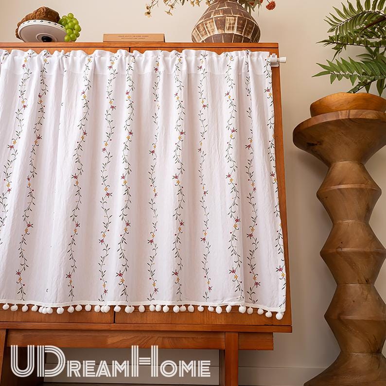 Vintage Rustic Country Floral Short Curtains - UDreamHome