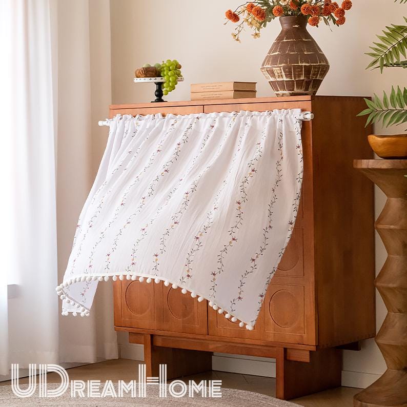 Vintage Rustic Country Floral Short Curtains - UDreamHome