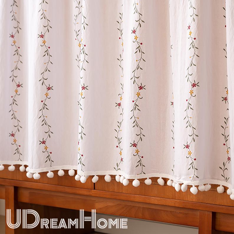 Vintage Rustic Country Floral Short Curtains - UDreamHome
