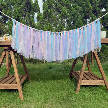 White Pink Blue Wedding Backdrop - UDreamHome