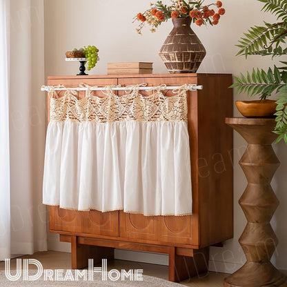 White Rustic Shabby Chic French Country Style Lace Curtains - UDreamHome