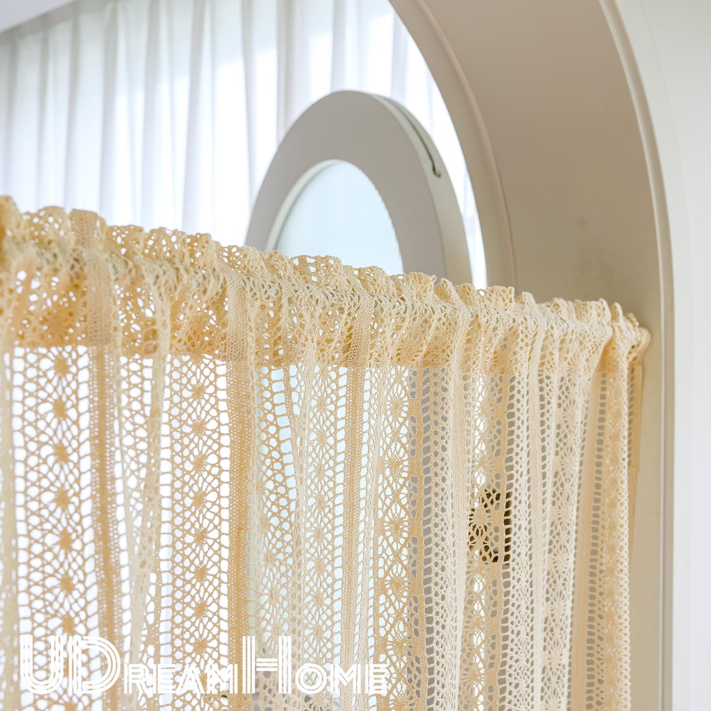 Woven Flower Lace Half Curtains - UDreamHome