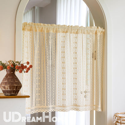 Woven Flower Lace Half Curtains - UDreamHome