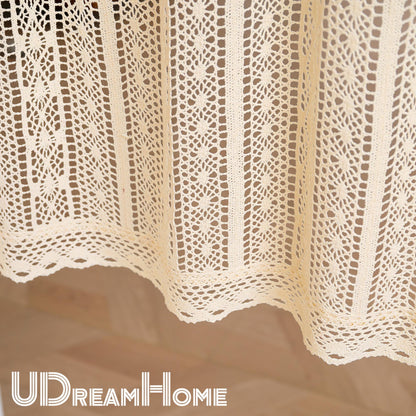 Woven Flower Lace Half Curtains - UDreamHome