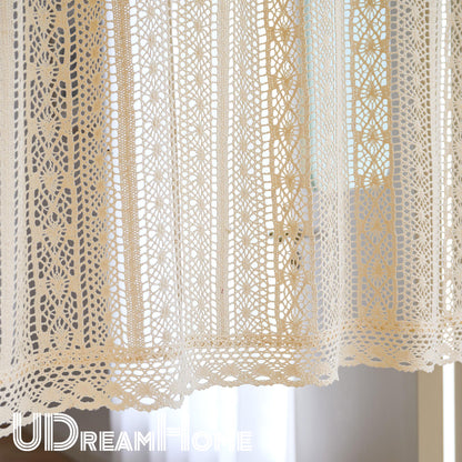 Woven Flower Lace Half Curtains - UDreamHome